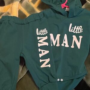 Infant Green Hoodie with Print